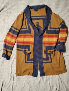 Pendleton Harding Open Long Cardigan XXL Cotton Wool  Southwest Aztec Cute Fall  - Picture 1 of 11