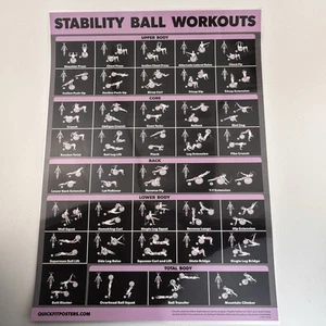 Quickfit Stabilitätsball Training & Training Poster laminiert beidseitig Fitness - Bild 1 von 11