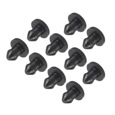 Panel de cubierta de sello redondo de 4 mm negro 10 piezas tapones de orificio de bloqueo a presión de silicona Foto 1 de 4
