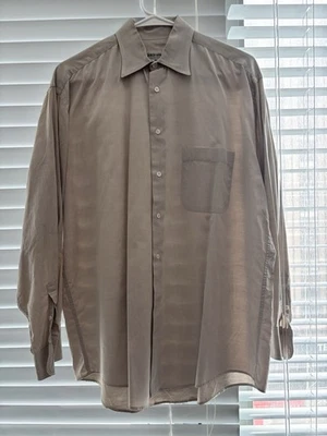 Camisa Giorgio Armani Vintage Años 80 90 Tostada 15.5 Para Hombre Hecha en Italia Abotonada Foto 1 de 2