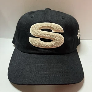Stussy Low Pro Chenille S Snapback Natural Black 1311061 from Japan - Picture 1 of 7