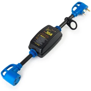 30 AMP RV Überspannungsschutz mit Schaltungsanalysator, Dual Verlängerungskabel Design, ... - Bild 1 von 8