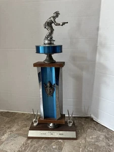 Vintage 1969 N.W.P.P.L. POLICE Law Enforcement GUN CLUB Shooting TROPHY Metal - Picture 1 of 10