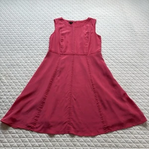 Talbots Women’s Dress Size 12 100% Silk Fit & Flare Coral Color Summer Soft - Picture 1 of 16