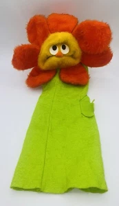 Vintage 1977 The Puppet Factory Flower Handpuppe. Stoff Tuch Filz - Bild 1 von 4