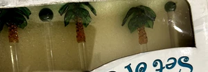 VENEZIA ART GLASS Swizzle Sticks Palm Trees NIB 5 pcs only Box is a bit soiled - Picture 1 of 2