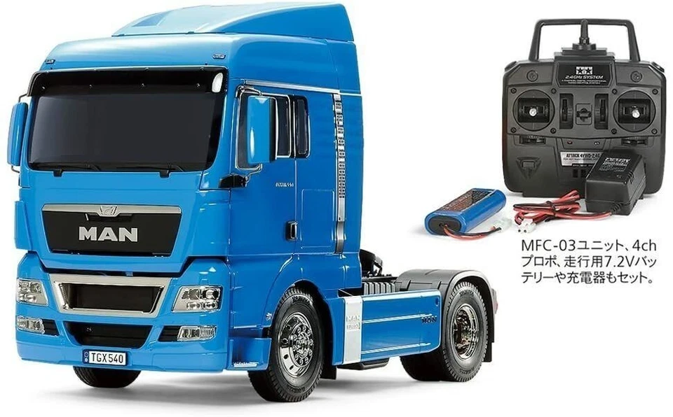 TAMIYA 1/14 RC MAN TGX 18.540 4x2 XLX blu francese trattore camion model... - Immagine 1 di 1