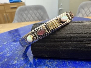 Nomination Designer-Armband aus Edelstahl und 750er Gelbgold / Edelsteine Opale - Bild 1 von 8