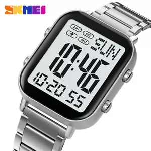 SKMEI Reloj Hombre Rectángulo Digital Reloj Pulsera Completo Acero Electrónico Digital - Imagen 1 de 32
