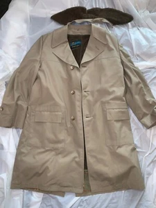 Vintage Jack Nicklaus Mens Trench Coat sz42 100% Alpaca Liner Removable Collar - Picture 1 of 6