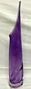 Ed Branson Calla Vase Pulled Purple Art Glass Vase Signed 1996 17" high Vintage - Picture 1 of 7
