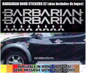 Mitsubishi L200 BARBARIAN Side Door decals stickers, warrior, Trojan, Mitsi, x2 - Picture 1 of 2