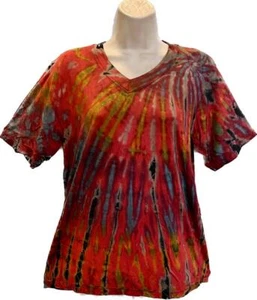 Sacred Threads Hippie Boho Festival Stretch Tie Dye Classic Tee Shirt 233177 A - Picture 1 of 3