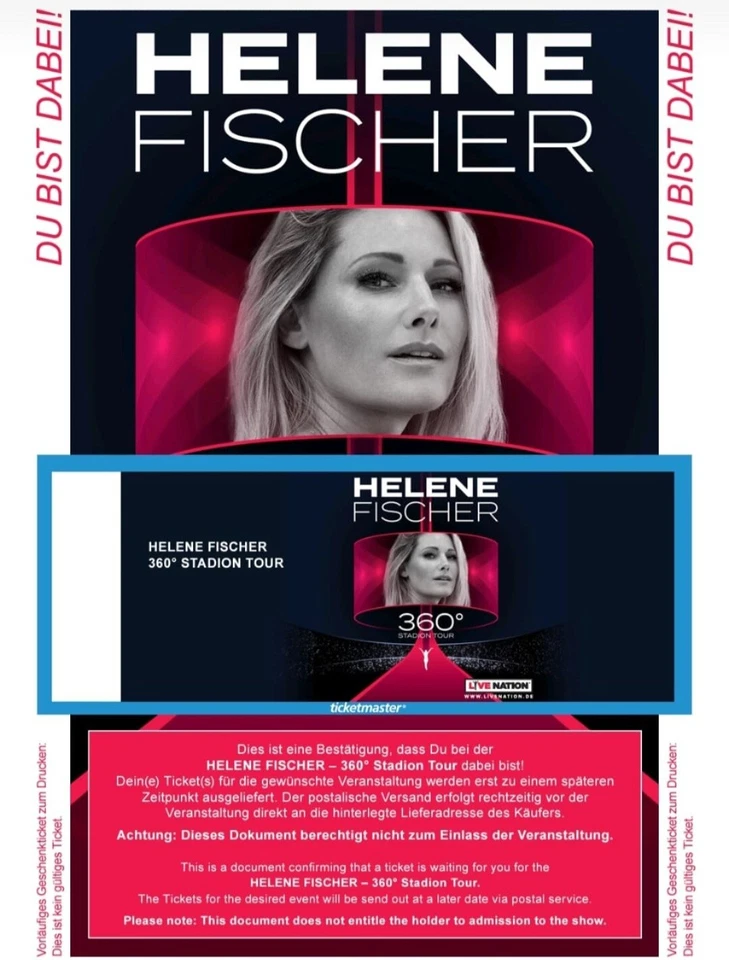 3 HeleneFischer Karten 27.6.26 Köln - Bild 1 von 1