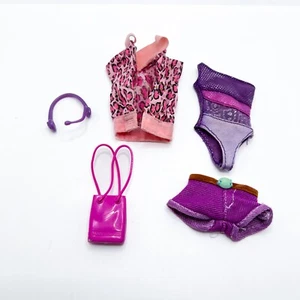 Leotard Swimsuit Shorts Jacket Bag Top Lot Fits Standard Fashionista Barbie Doll - Picture 1 of 7
