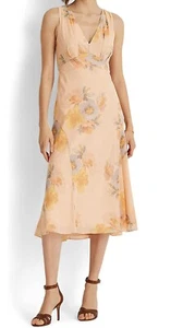 Neu Lauren Ralph Lauren Damenkleid Rouge Blumen Crinkled Georgette 14 - Bild 1 von 4