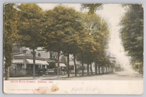Goshen Indiana South Sixth street view of neighborhood 1908 postcard - Picture 1 of 2
