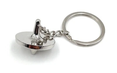 Schlüsselanhänger Kreisel Brummkreisel Spielzeug Silber Metall Anhänger Charm - Bild 1 von 4