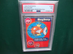 1999 Burger King Pokemon Magikarp perforated card # 129 graded Psa 7 Nm - Picture 1 of 1