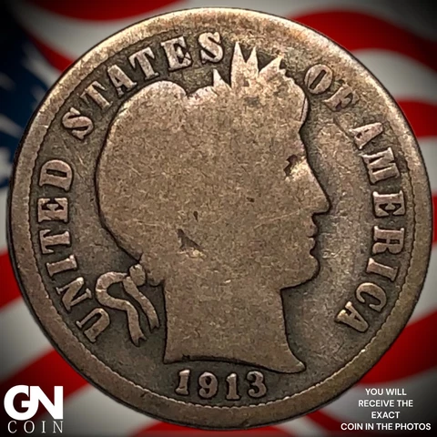 1913 S Barber Dime  Q5272 Cover
