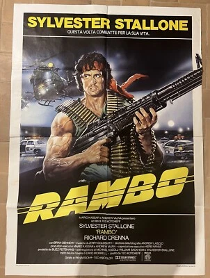 Plakat RAMBO Sylvester Hengst 1 italienische Ausgabe 1982 A240 2F - Bild 1 von 4