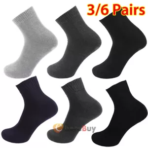 3/6 Pairs Mens Winter Heavy Duty Thermal Wool Boots Crew Socks Size 9-13 - Picture 1 of 23