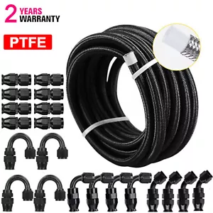 6AN-8AN-10AN Nylon Braided E85 PTFE Fuel Line 10/16/20FT + 20 Fitting Hose Kit - Bild 1 von 20