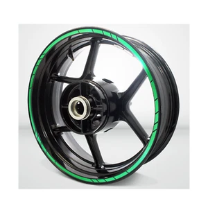 Calcomanías de 17" para motocicletas Kawasaki con llanta fluorescente verde a rayas rueda de cinta - Imagen 1 de 4