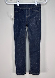 Jordache Jean Legging Jegging Kids Girl's 6 Blue Glitter Starry Casual NWT - Picture 1 of 10