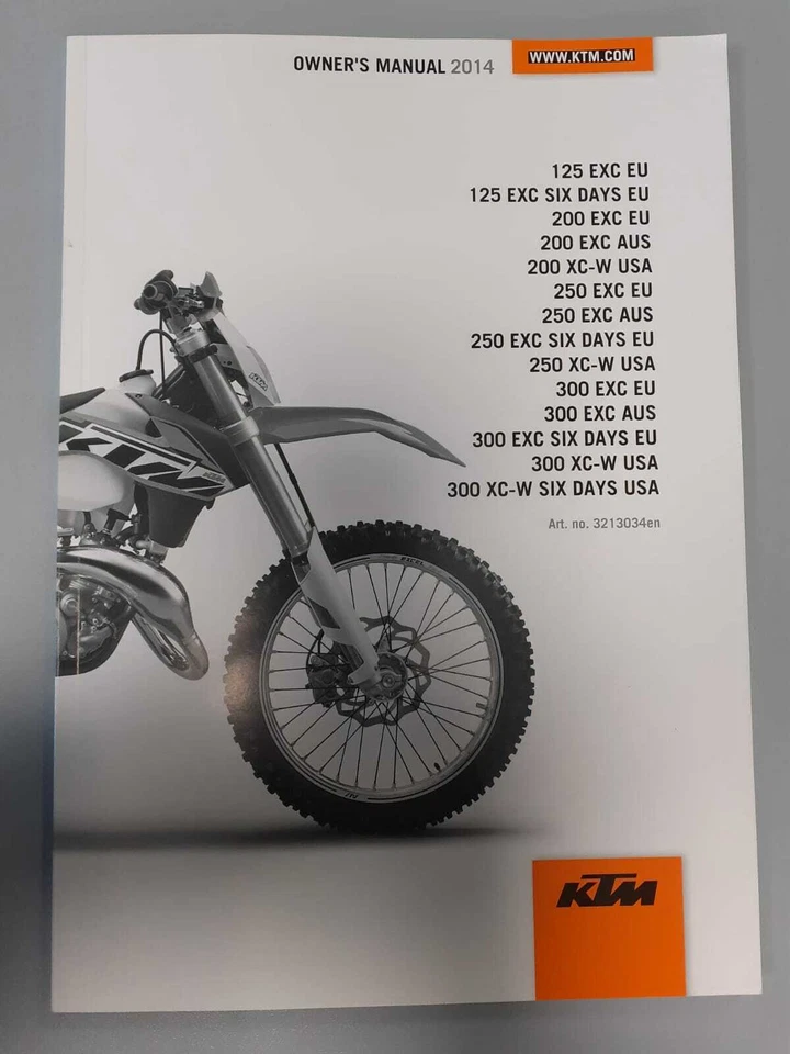 Owner's manual 2014 KTM 125 EXC-EXC SIX DAYS/ 200 EXC- 250&300 EXC-EXC SIX DAYS - Immagine 1 di 1