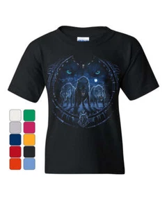 Wolf Pack Youth T-Shirt Spirit Animal Claws and Fangs Wild Animals Kids Tee - Picture 1 of 2