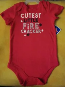 "Cutest Little Fire Cracker" Rot 18 Monate Unisex - Bild 1 von 3