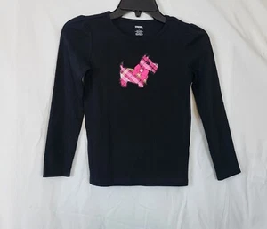 Gymboree 2011 Girls Black Gem Bow Scottie Dog Long Sleeve Tee Size 8 - Picture 1 of 5
