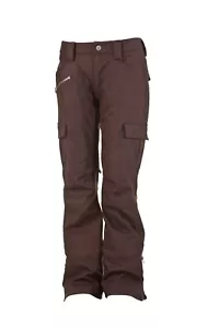 Nuevos pantalones de snowboard L1TA Sloan de ajuste ajustado, talla pequeña para mujer, marrón pesado ballena - Imagen 1 de 1