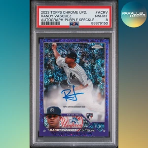 2023 Topps Chrome Update | RANDY VASQUEZ | Purple Speckle Auto /299 | PSA 8 - Picture 1 of 2