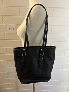 Vintage Coach Black Leather Legacy Tote Bag Purse 9803 90’s - Picture 1 of 13