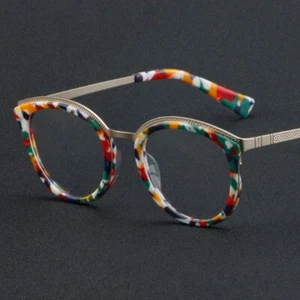 Montature per occhiali retrò in acetato fatte a mano design occhiali per gatti donna RX abili - Foto 1 di 19