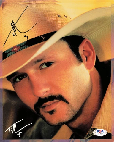 Tim McGraw Country Music Signed Autograph 8 x 10 Photo PSA DNA j2f1c *33 Cover