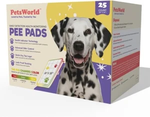 PetsWorld 36x36 pulgadas monitoreo de salud almohadillas para orinar perros - 25 unidades | cambio de color - Imagen 1 de 8