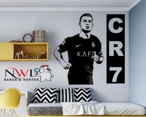 Cristiano Ronaldo CR7 Al Nassr 2024 Fußballspieler Wanddekor Vinyl Aufkleber - Bild 1 von 12