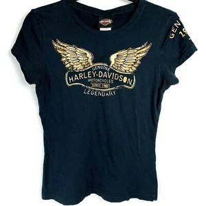 VTG Harley Davidson Blue Genuine Legendary T-Shirt Size SMALL - Picture 1 of 7