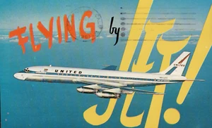 United Douglas DC 8 Jetliner Plane Postcard - Imagen 1 de 2