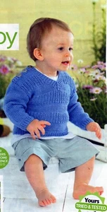  ~ Pull-Out Baby/Toddler Knitting Pattern For Ribbed Shoulder-Button Jumper ~ - Picture 1 of 1