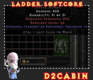Diablo 2 D2R SC💥Ladder💥3-4 OS Sacred Armor💥Base💥PC/SWITCH/PS - Picture 1 of 1