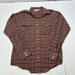 Vintage Dakota Five Brother Flannel Western Shirt Mens M Pearl Brush Popper USA - Picture 1 of 7