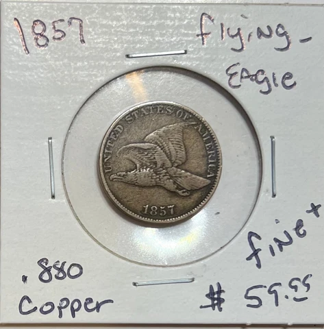 1857 Flying Eagle One Cent .880 Copper Cover