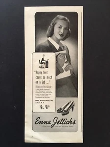 1946 Enna Jenicks Shoes Ad Happy feet count so much on a job - Picture 1 of 1