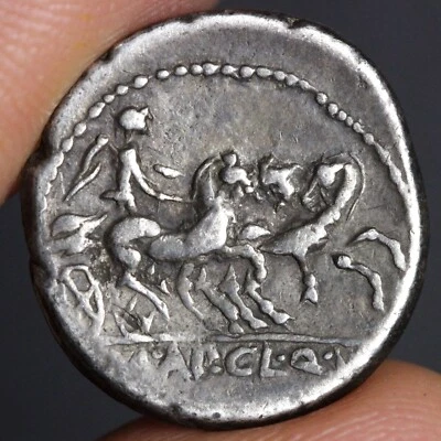 Roman Republic Denarius 111BC Cabinet Toned Ancient Silver Coin Roma Head Rome - Image 1 of 4