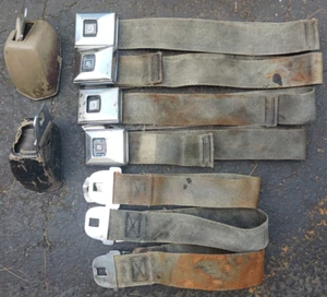 1964-67 GM SEAT BELT SET + RETRACTORS METAL BUCKLES DATED 1967 NICE ORIGINALS!!! - Picture 1 of 6