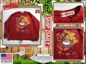 Genuine Miskeen Originals Men Graphic Thermal Red T-Shirt Long Sleeve XL XLARGE - Picture 1 of 9